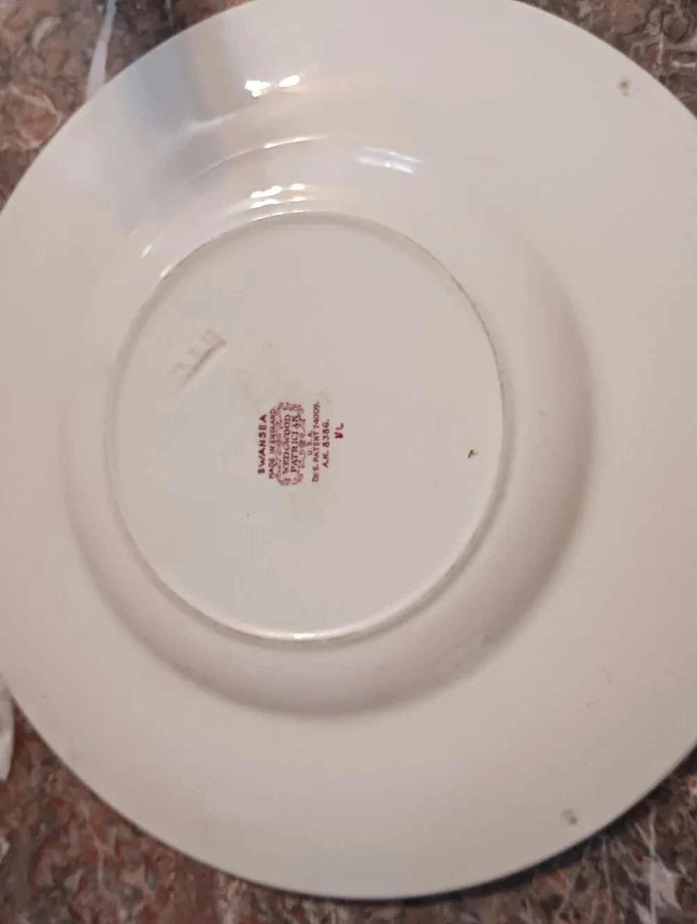 Two Wedgwood Swansea Luncheon Plates, Vintage 1960s English Porcelain